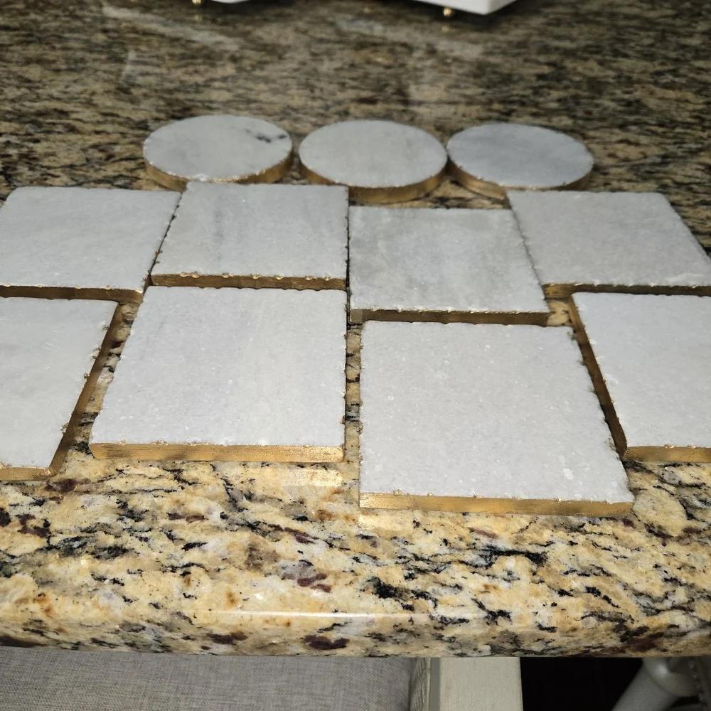 Marble Gold Coasters Set Qty 11